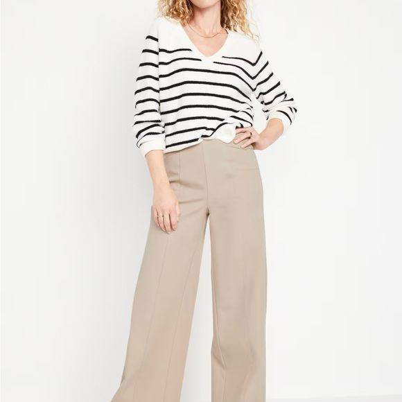 High waisted pull on stretch pixie pants wide leg - Picture 4 of 6